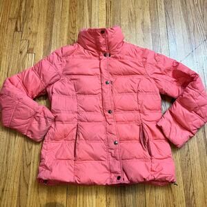 Lands End Coat Womens Small 6-8 Down Puffer Jacket Pink